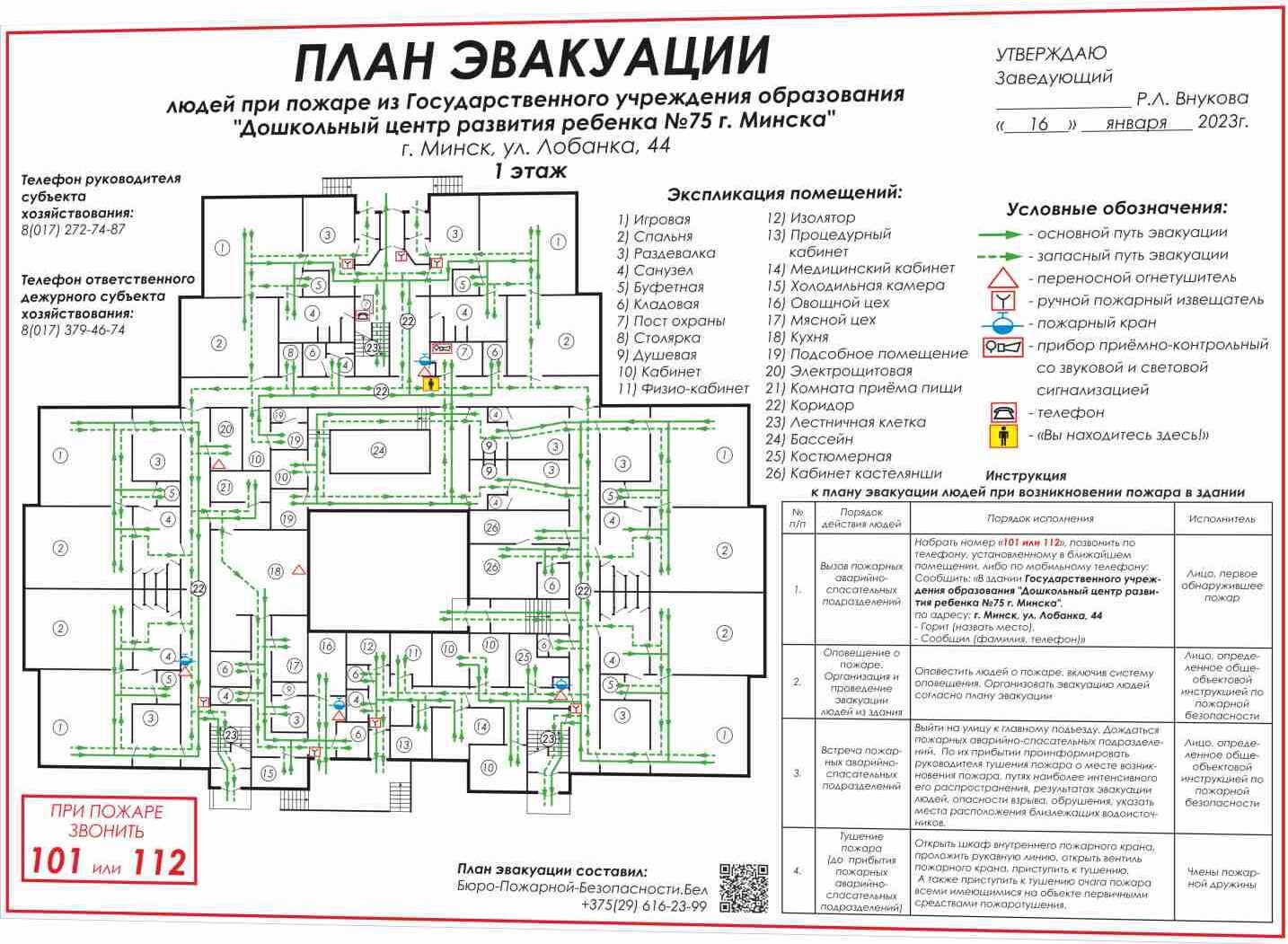 Планы эвакуации для детских садов